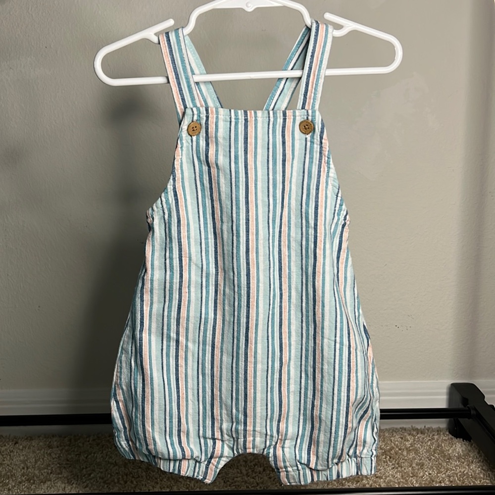 Girls Boys Unisex Carter's Shirt 12M Jumper Romper Shorts Multicolor Striped